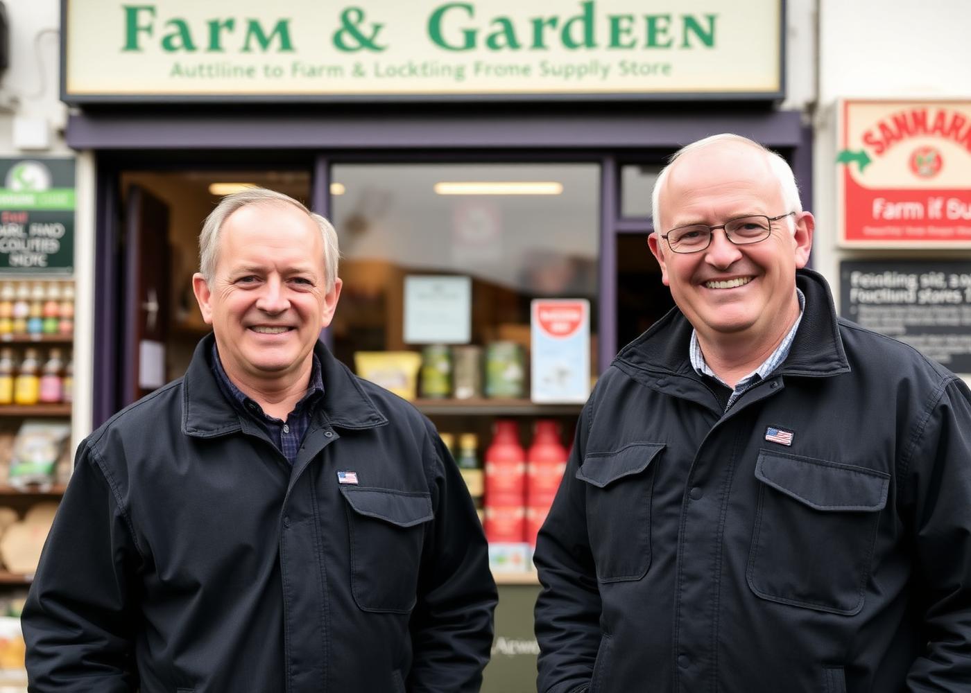 John and James outside Kellihers Mills in Tralee